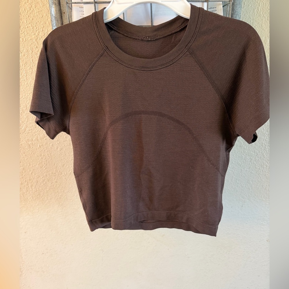 lululemon athletica Swiftly Cropped Top Espresso - Picture 2 of 5